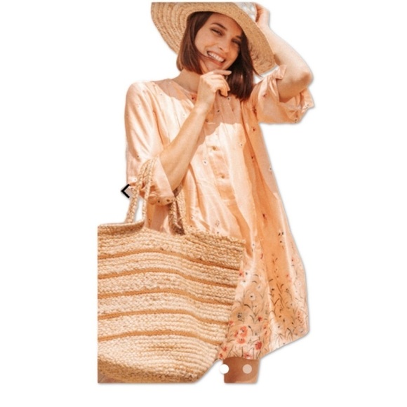 Roseanna France 100% Viscose Flowy Babydoll Dress Sz EU 38 US 6 Peach Floral - Picture 2 of 16